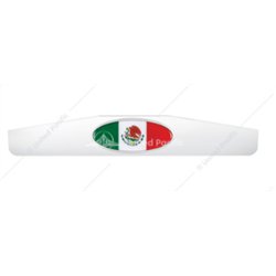 UP67010-4" x 24" Chrome Bottom Mud Flap Weight With Oval Mexico Flag Emblem