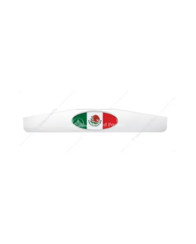UP67010-4" x 24" Chrome Bottom Mud Flap Weight With Oval Mexico Flag Emblem