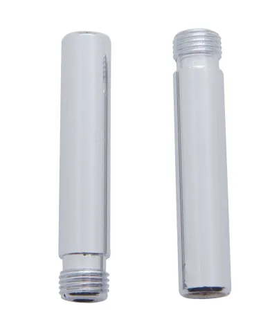 UP70044-Chrome Metal Tube Door Lock Knobs (2-Pack)