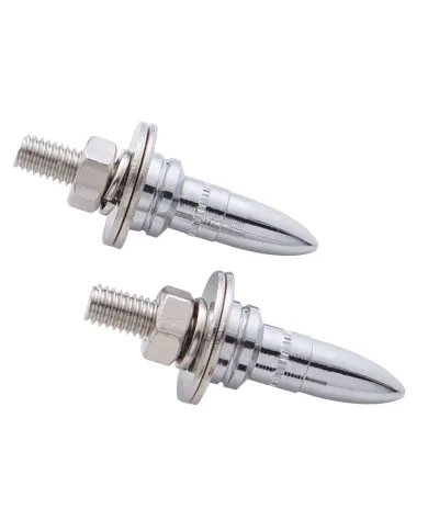 UP70071-Chrome Bullet Shape License Plate Fastener (2-Pack)