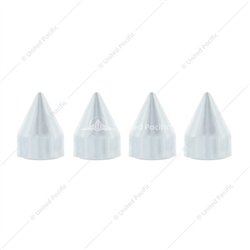 UP70084-Chrome Plastic Spike Snap-On Screw Head Covers For 10 And 12 Screws (4-Pack)
