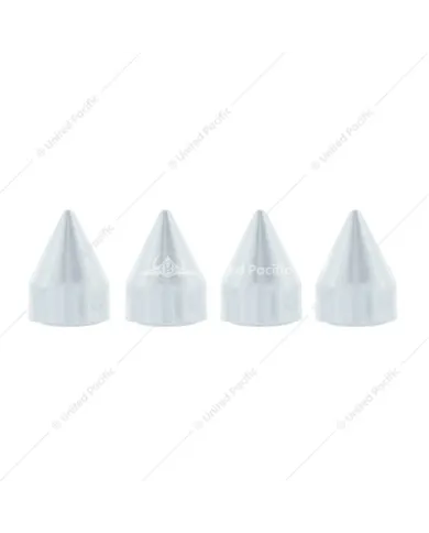 UP70084-Chrome Plastic Spike Snap-On Screw Head Covers For 10 And 12 Screws (4-Pack)