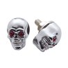 UP70315-Chrome Skull With Jewel Eyes License Plate Fastener (2-Pack)