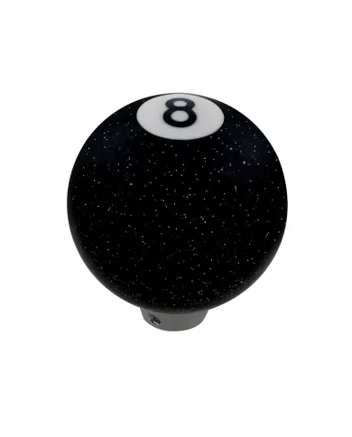 UP70660-Number 8 Pool Ball Gearshift Knob - Gloss Black With Glitter