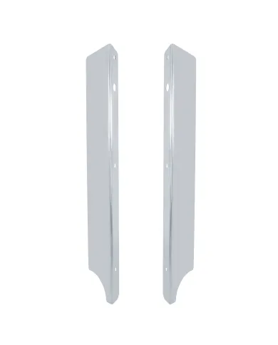 UP20695-Stainless Steel Peterbilt 379 Side Grille Deflector - 4 Headlight System (Pair)