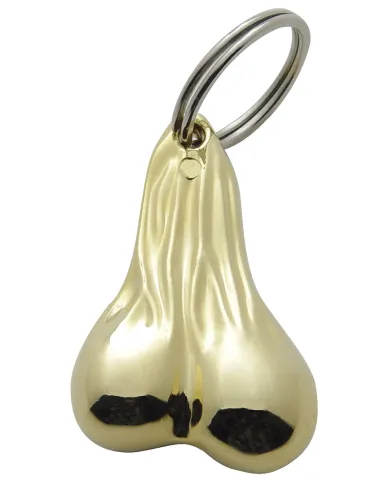 UP78009-2.5" Small Die-Cast Low-Hanging Balls Novelty Keychain - Gold