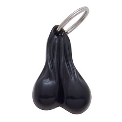 UP78011-2.5" Small Plastic Low-Hanging Balls Novelty Keychain - Black
