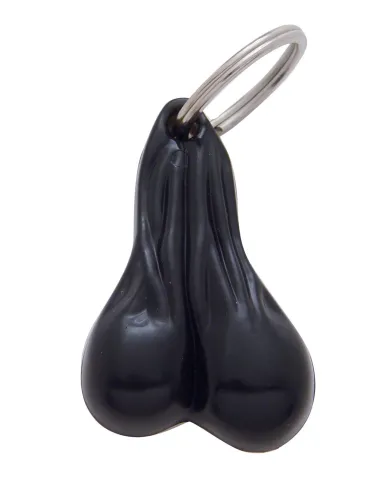 UP78011-2.5" Small Plastic Low-Hanging Balls Novelty Keychain - Black