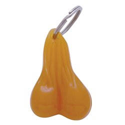 UP78014B-2.5" Small Plastic Low-Hanging Balls Novelty Keychain - Tan (Bulk)