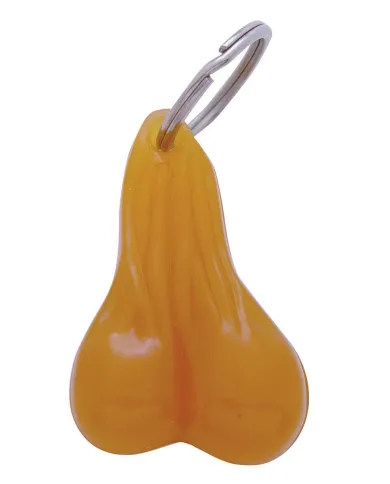 UP78014B-2.5" Small Plastic Low-Hanging Balls Novelty Keychain - Tan (Bulk)