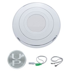 UP88120-Chrome Aluminum Steering Wheel Horn Button With UP Logo