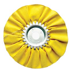 UP90026-6" Yellow Treated Airway Buff - 5/8" & 1/2" Arbor