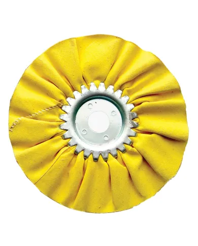 UP90026-6" Yellow Treated Airway Buff - 5/8" & 1/2" Arbor