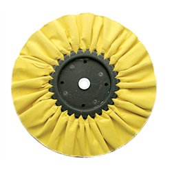 UP90030-10" Yellow Treated Airway Buff - 5/8" & 1/2" Arbor