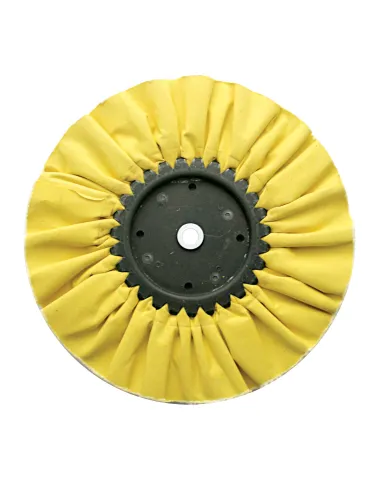 UP90030-10" Yellow Treated Airway Buff - 5/8" & 1/2" Arbor