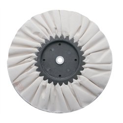 UP90031-10" White Treated Airway Buff - 5/8" & 1/2" Arbor