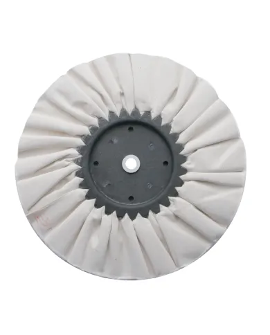 UP90031-10" White Treated Airway Buff - 5/8" & 1/2" Arbor