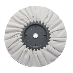 UP90067-6" White Treated Airway Buff - 5/8" & 1/2" Arbor