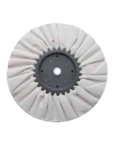 UP90067-6" White Treated Airway Buff - 5/8" & 1/2" Arbor