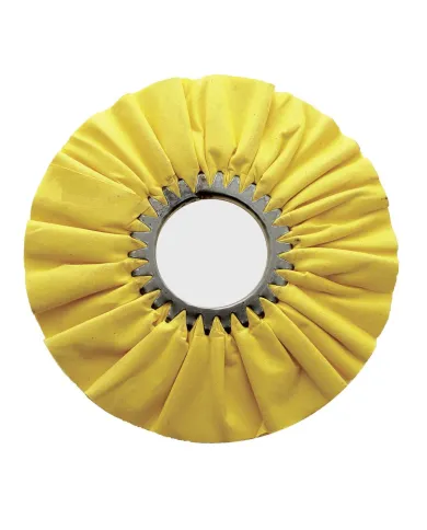 UP90094-10" Yellow Treated Airway Buff - 3" Arbor