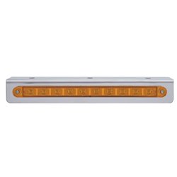 UP20761-9-3/4" Stainless Light Bracket With 10 LED 9" Light Bar - Amber LED/Amber Lens