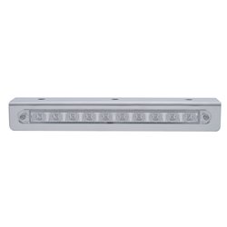 UP20763-9-3/4" Stainless Light Bracket With 10 LED 9" Light Bar - Amber LED/Clear Lens