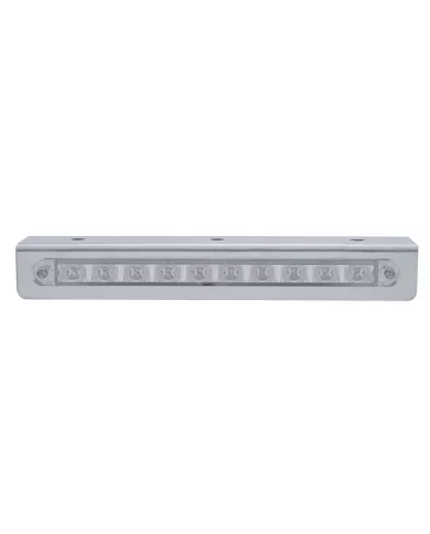 UP20763-9-3/4" Stainless Light Bracket With 10 LED 9" Light Bar - Amber LED/Clear Lens