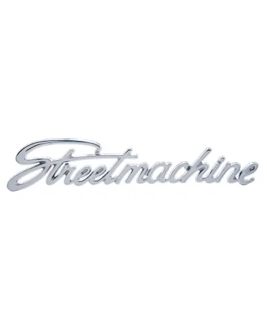 UPS1002-Chrome "Street Machine" Script Emblem With Stud