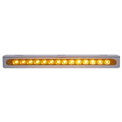 UP20771-12-3/4" Stainless Light Bracket With 14 LED 12" Light Bar - Amber LED/Amber Lens