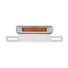 UPS2007LED-A-Chrome License Plate Light & Bracket With Amber LED Auxiliary Light - Amber LED/Amber Lens