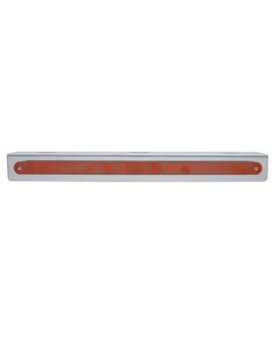 UP20772-12-3/4" Stainless Light Bracket With 14 LED 12" Light Bar - Red LED/Red Lens