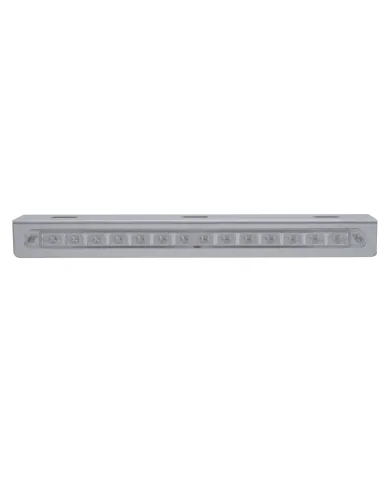 UP20774-12-3/4" Stainless Light Bracket With 14 LED 12" Light Bar - Red LED/Clear Lens