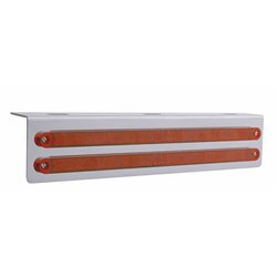 UP20777-12-3/4" Stainless Light Bracket With 2X 14 LED 12" Light Bars - Red LED/Red Lens