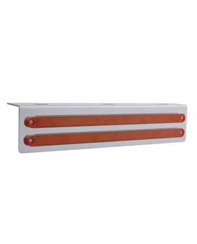 UP20777-12-3/4" Stainless Light Bracket With 2X 14 LED 12" Light Bars - Red LED/Red Lens