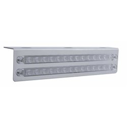UP20779-12-3/4" Stainless Light Bracket With 2X 14 LED 12" Light Bars - Red LED/Clear Lens