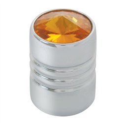 GG50870 - CR. ALUM. TIRE VALVE STEM COVER W/AMBER CRYSTAL