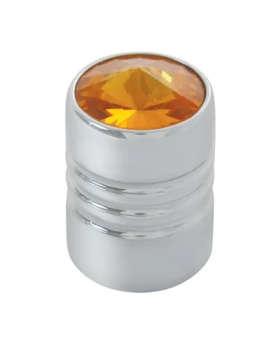 GG50870 - CR. ALUM. TIRE VALVE STEM COVER W/AMBER CRYSTAL