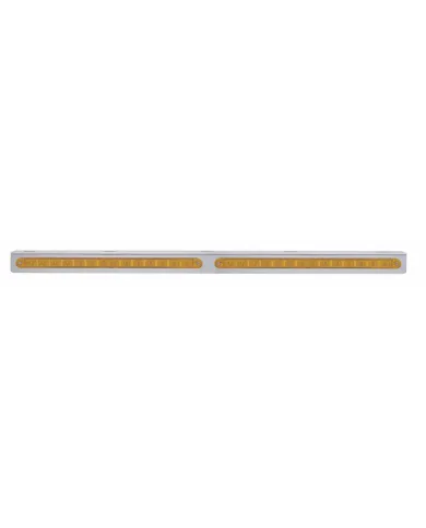 UP20781-25-5/16" Stainless Light Bracket With 2X 14 LED 12" Light Bars - Amber LED/Amber Lens