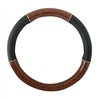 GG54023 - 20" DELUXE STEERING WHEEL CVR BLACK W/ DARK WOOD & CR TRIM