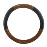 GG54024 - 20" DELUXE STEERING WHEEL CVR BLK W/ DARK WOOD & HAND GRIPS