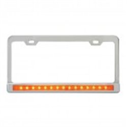 GG60451 - CR. 2 HOLES LIC. FRAME W/12" AMBER/CLEAR LED & CR. PL BEZEL