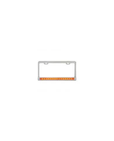 GG60451 - CR. 2 HOLES LIC. FRAME W/12" AMBER/CLEAR LED & CR. PL BEZEL