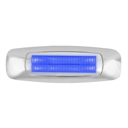 GG74756 - 5" RECT. PRIME BLUE/CLEAR 4 LED DUAL FUNCTION INT. LIGHT