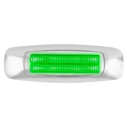 GG74758 - 5" RECT. PRIME GREEN/CLEAR 4 LED DUAL FUNCTION INT. LIGHT