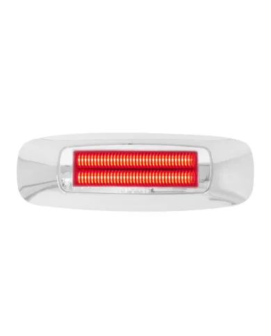 GG74833 - 4-5/8" RECT. PRIME RED/CLEAR 4 LED MARKER SEALED LIGHT