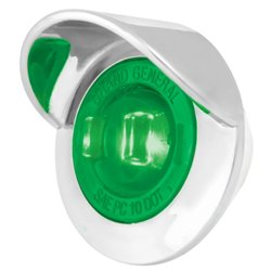 GG75256 - 1" MINI GREEN/GREEN 1LED LIGHT W/CR. PL. BEZEL & VISOR