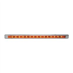 GG76120 - 12" ULTRA THIN AMBER/AMBER LED LIGHT BAR W/CR. PLASTIC BEZEL