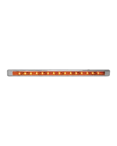 GG76120 - 12" ULTRA THIN AMBER/AMBER LED LIGHT BAR W/CR. PLASTIC BEZEL