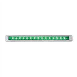 GG76123 - 12" ULTRA THIN GREEN/GREEN LED LIGHT BAR W/CR. PLASTIC BEZEL