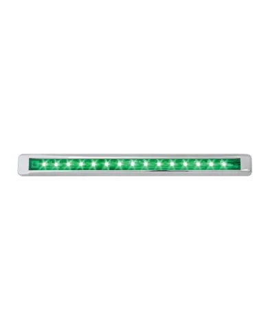 GG76123 - 12" ULTRA THIN GREEN/GREEN LED LIGHT BAR W/CR. PLASTIC BEZEL